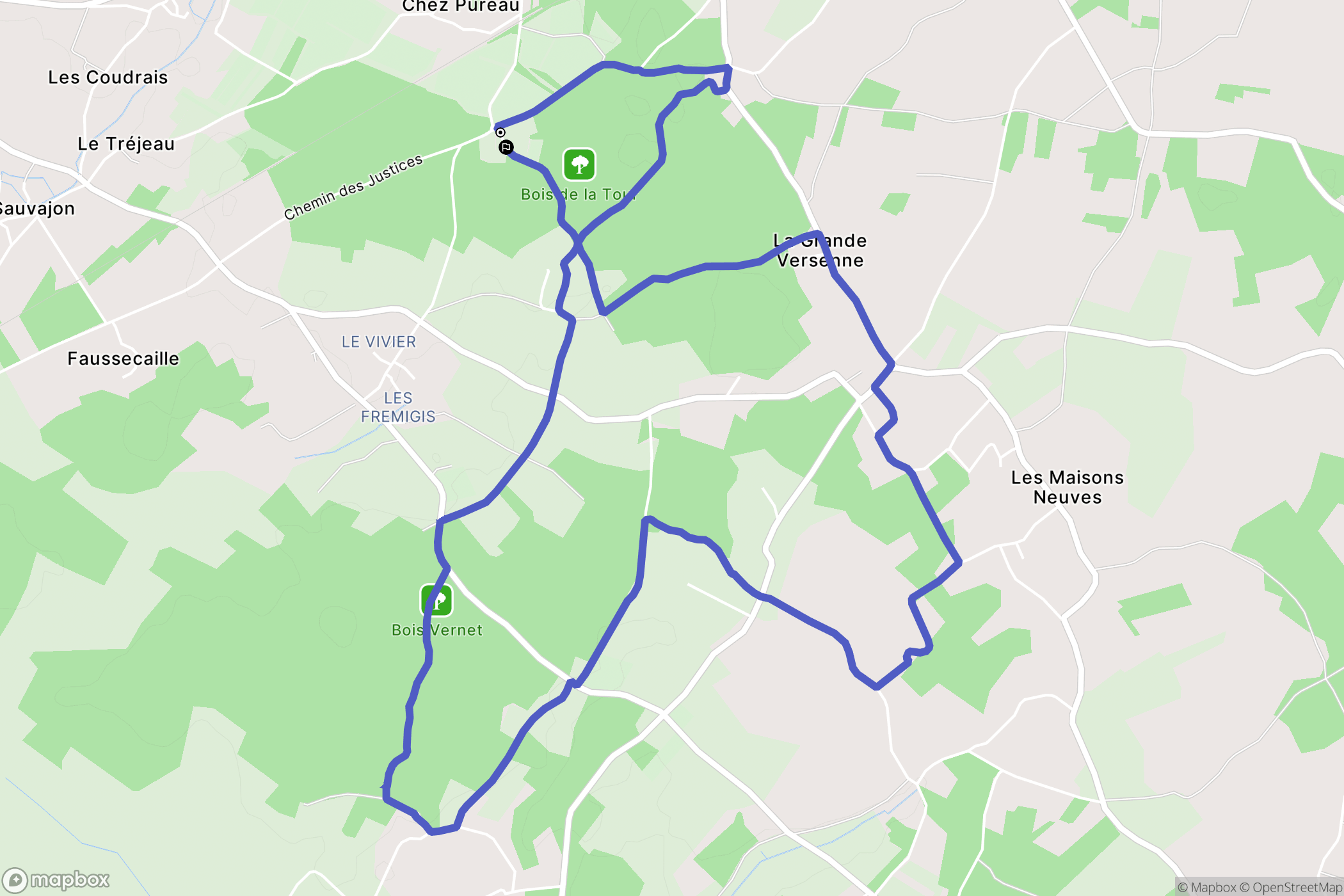 Saint-Romain-de-Benet : carte du parcours de randonnée - France