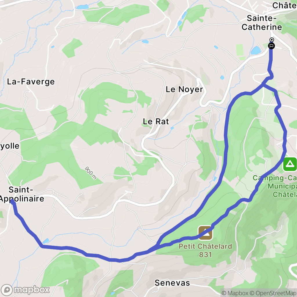 Sainte-Catherine : carte du parcours de randonnée - France
