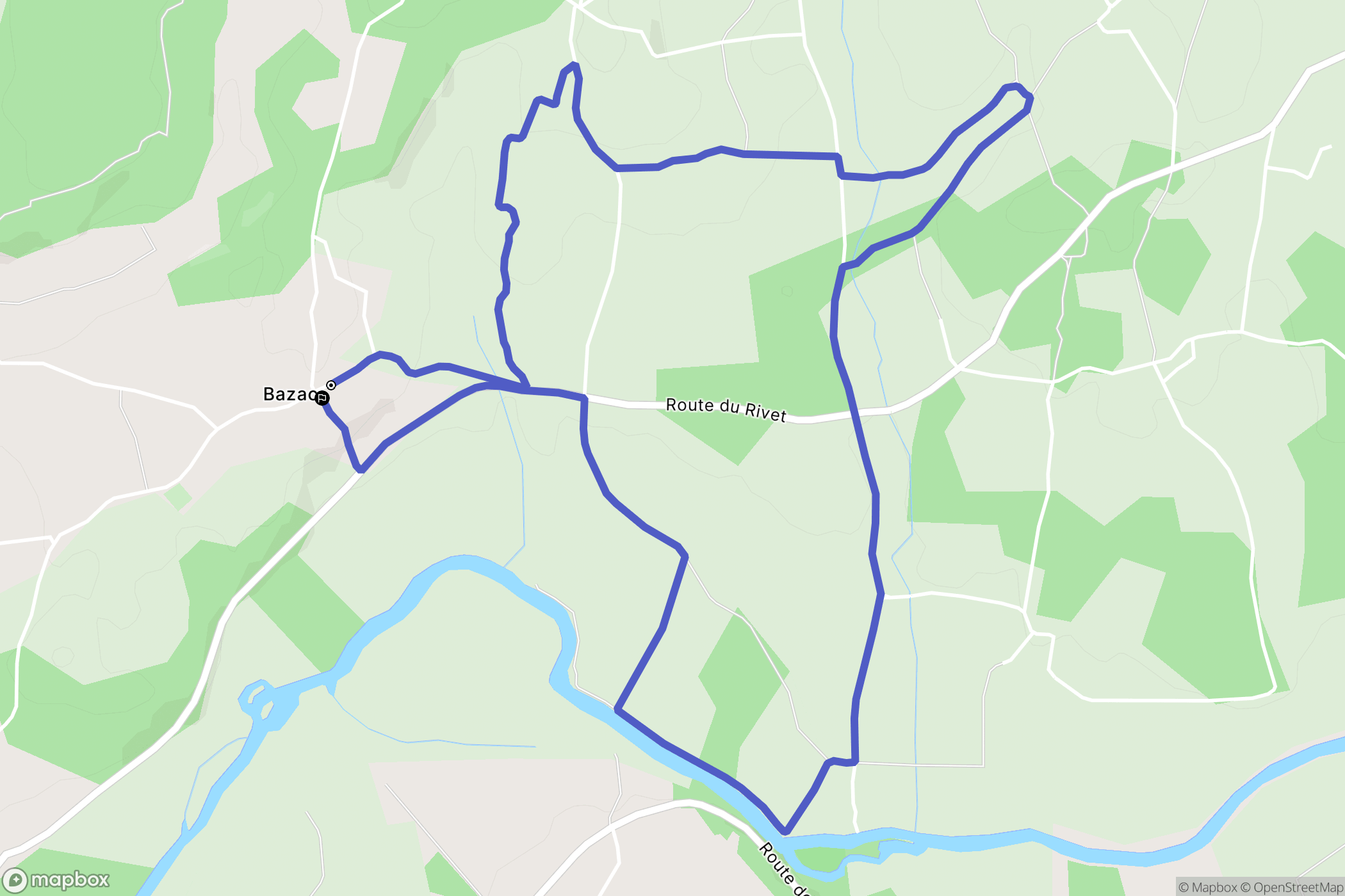 Bazac : carte du parcours de randonnée - France
