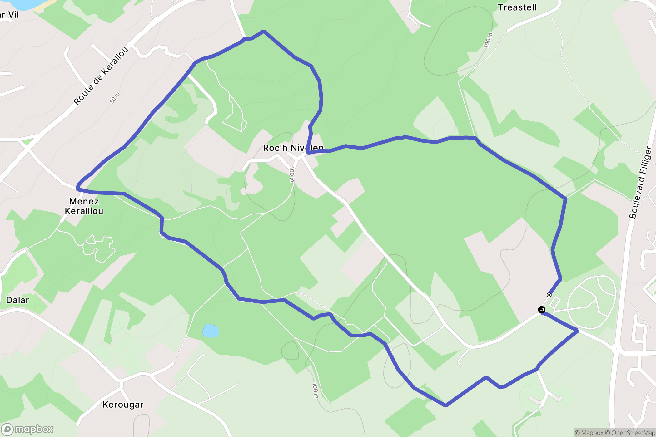 Plougastel Daoulas : carte du parcours de randonnée - France