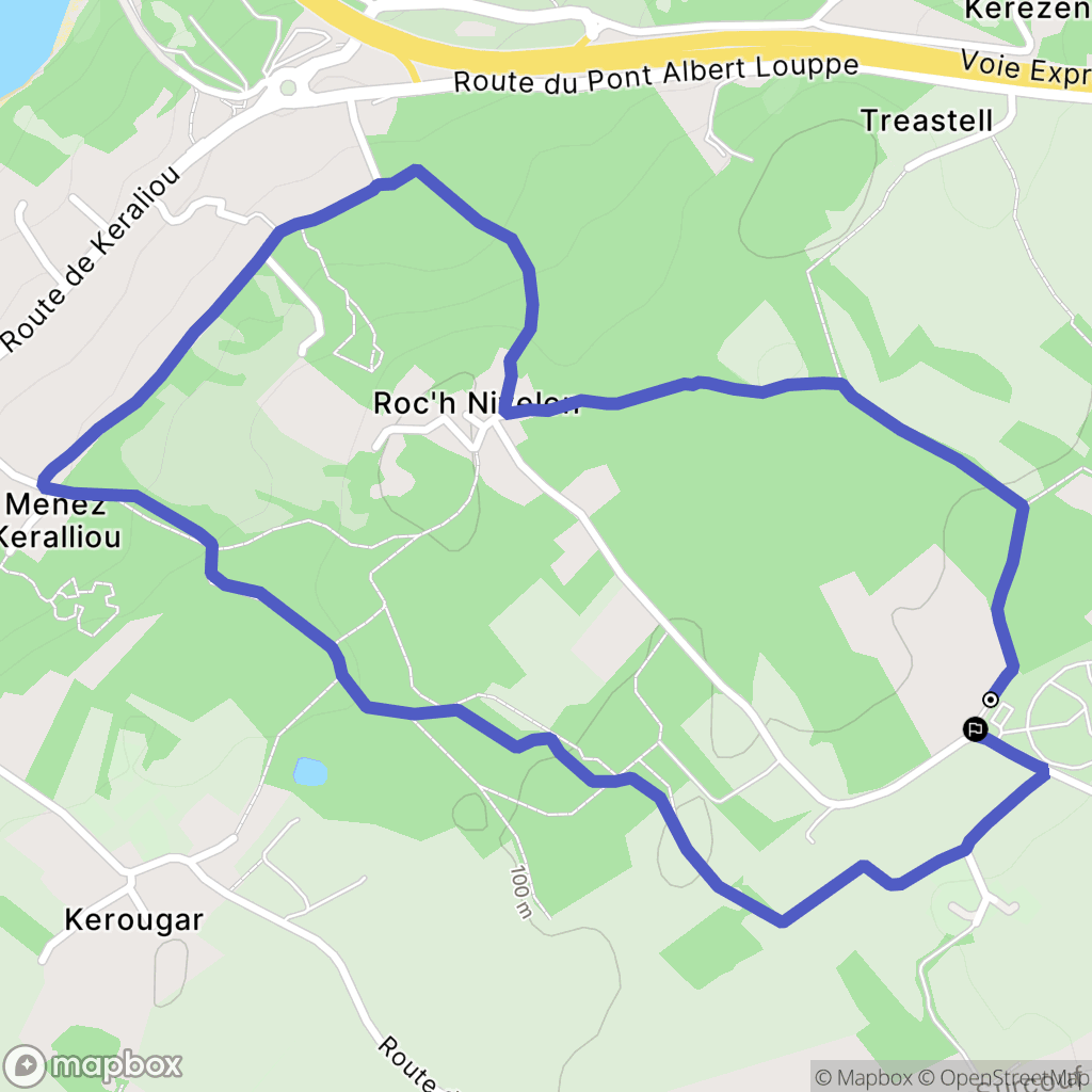 Plougastel Daoulas : carte du parcours de randonnée - France