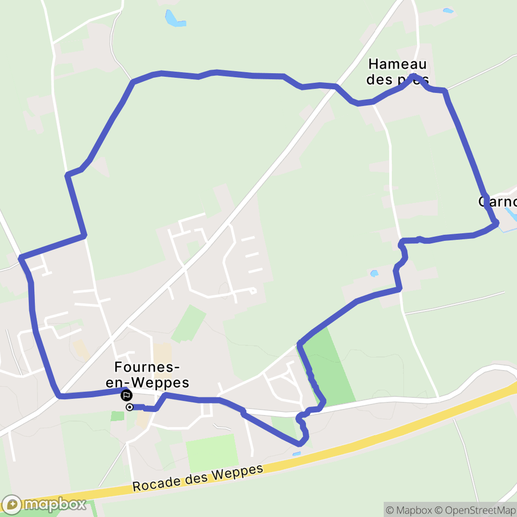 Fournes-en-Weppes : carte du parcours de randonnée - France