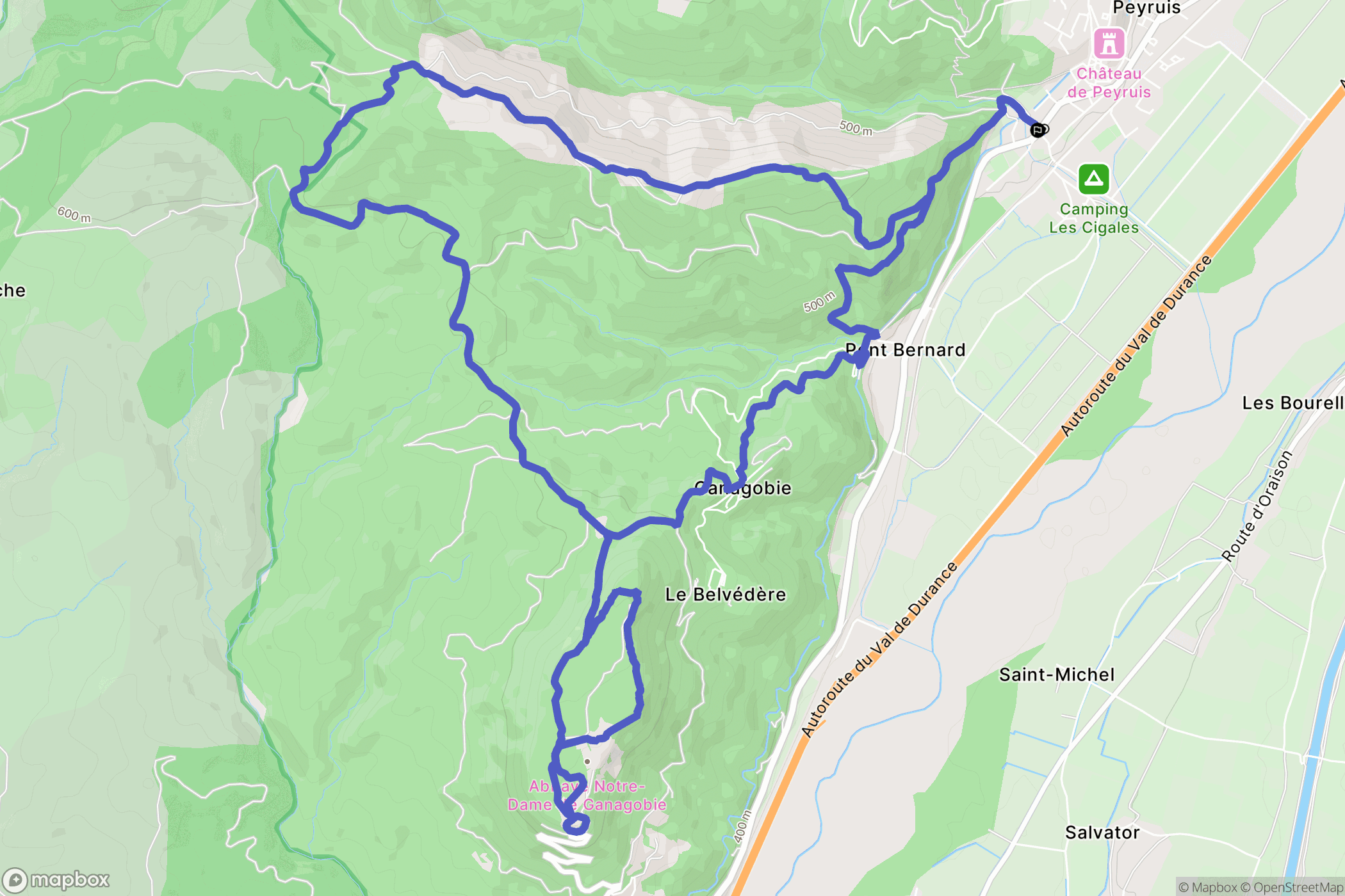 Peyruis : carte du parcours de randonnée - France