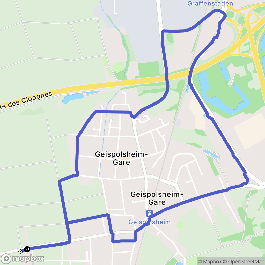 Geispolsheim : carte du parcours de randonnée - France