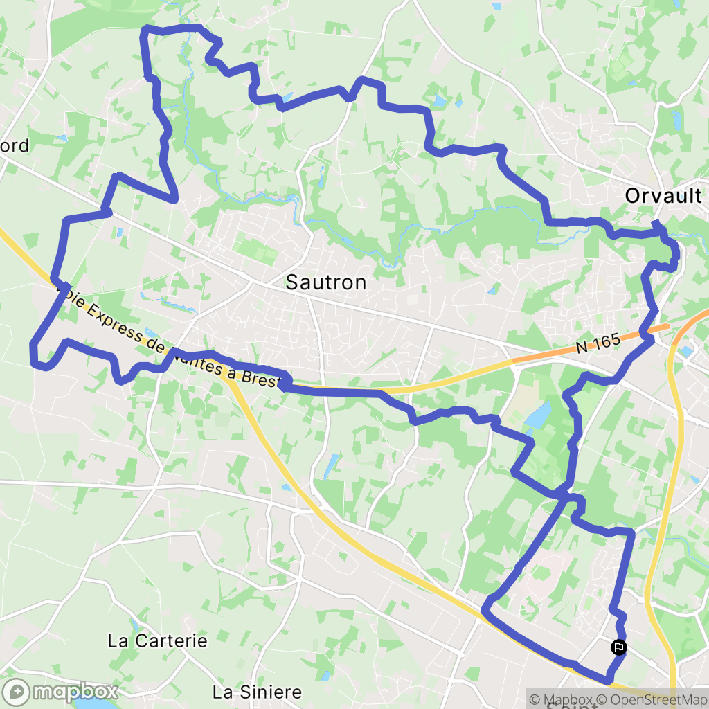 Nantes : carte du parcours de randonnée - France