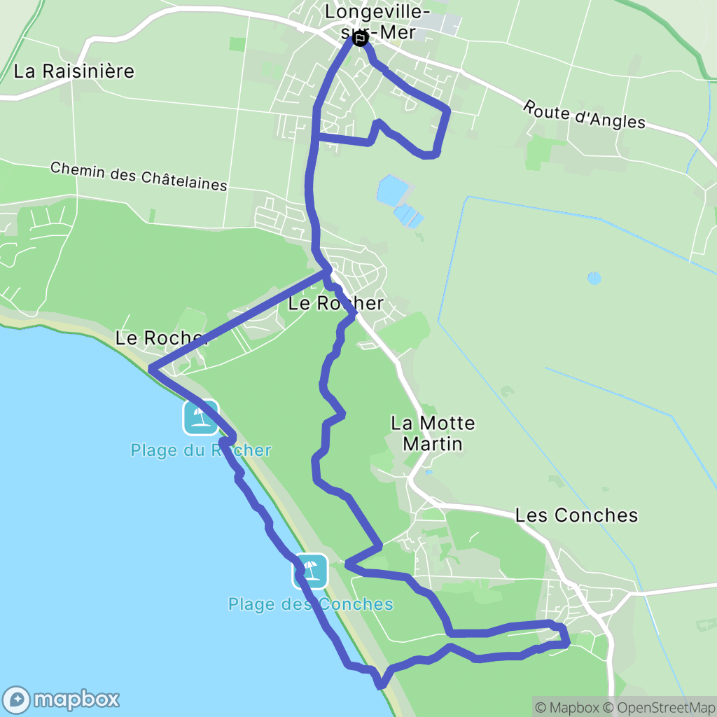 Longeville-sur-Mer : carte du parcours de randonnée - France