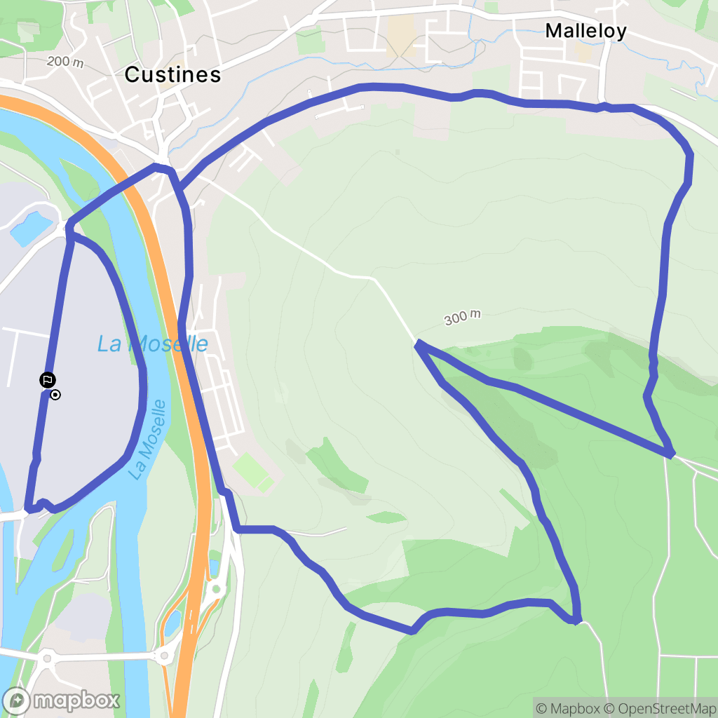 Pompey : carte du parcours de randonnée - France