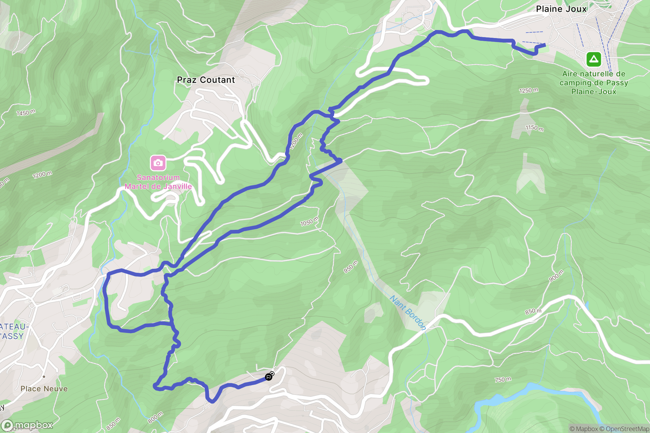 Passy : carte du parcours de randonnée - France