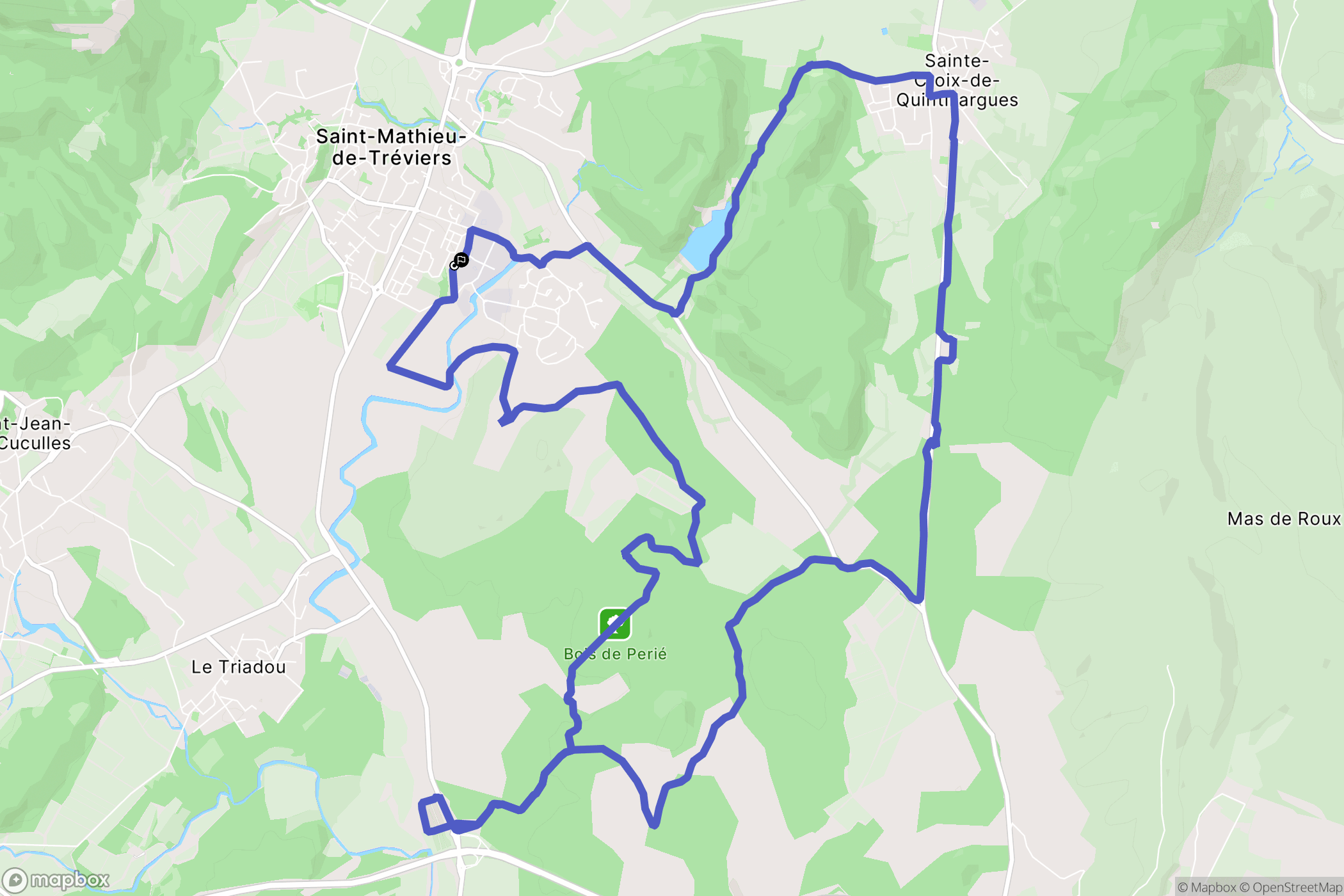 Saint Mathieu de Tréviers : carte du parcours de randonnée - France