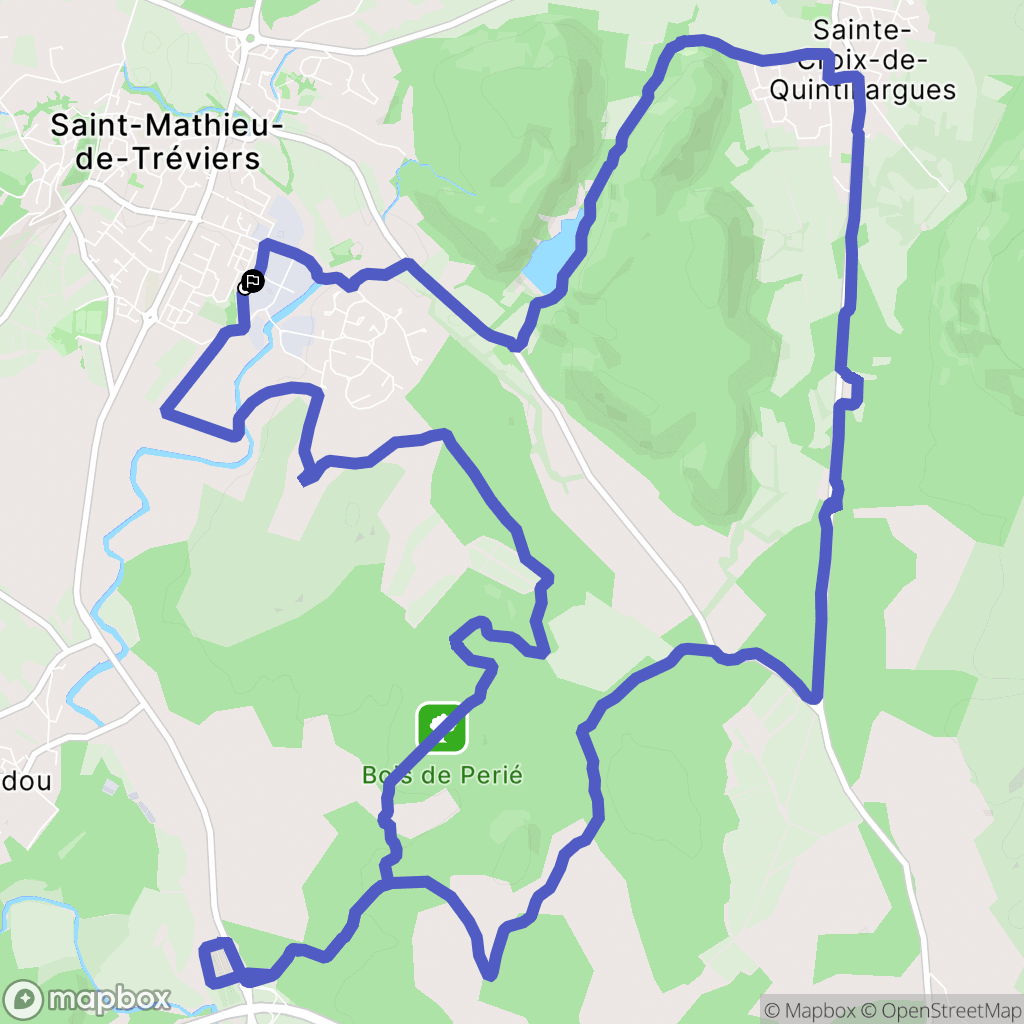 Saint Mathieu de Tréviers : carte du parcours de randonnée - France