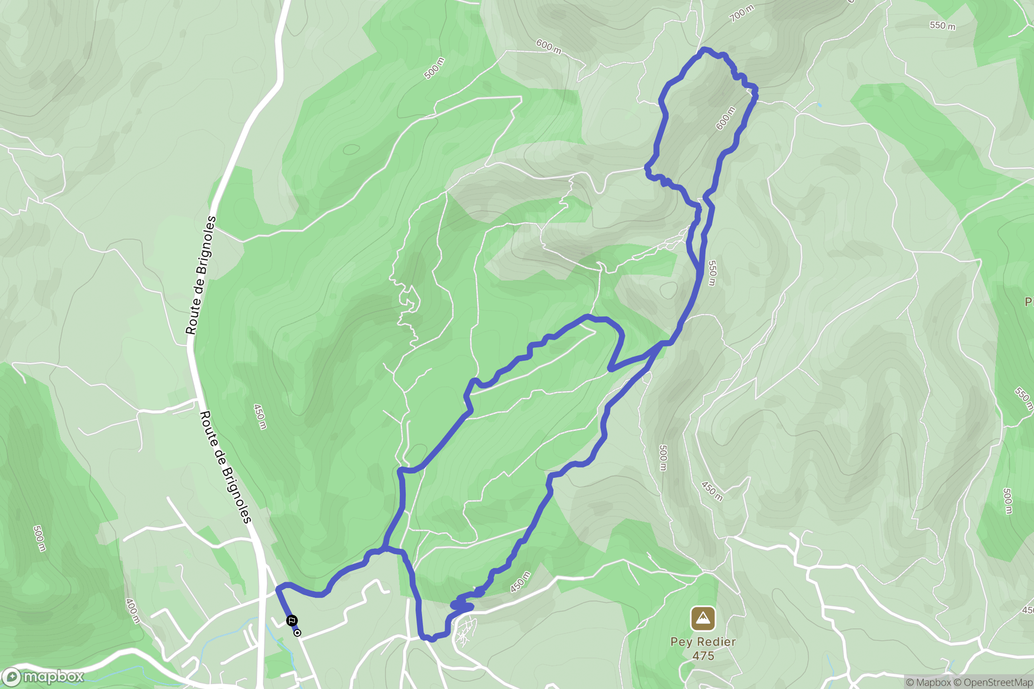 La Roquebrussanne : carte du parcours de randonnée - France