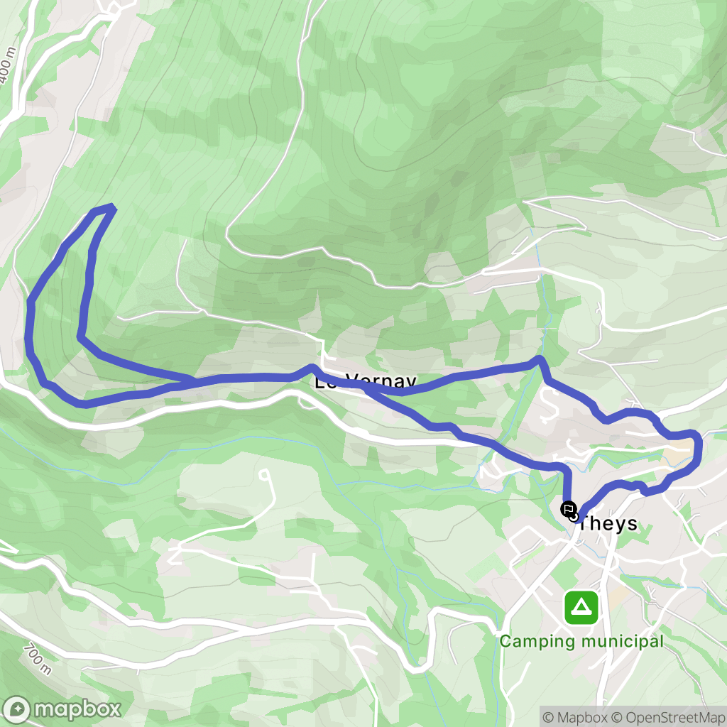 Theys : carte du parcours de randonnée - France