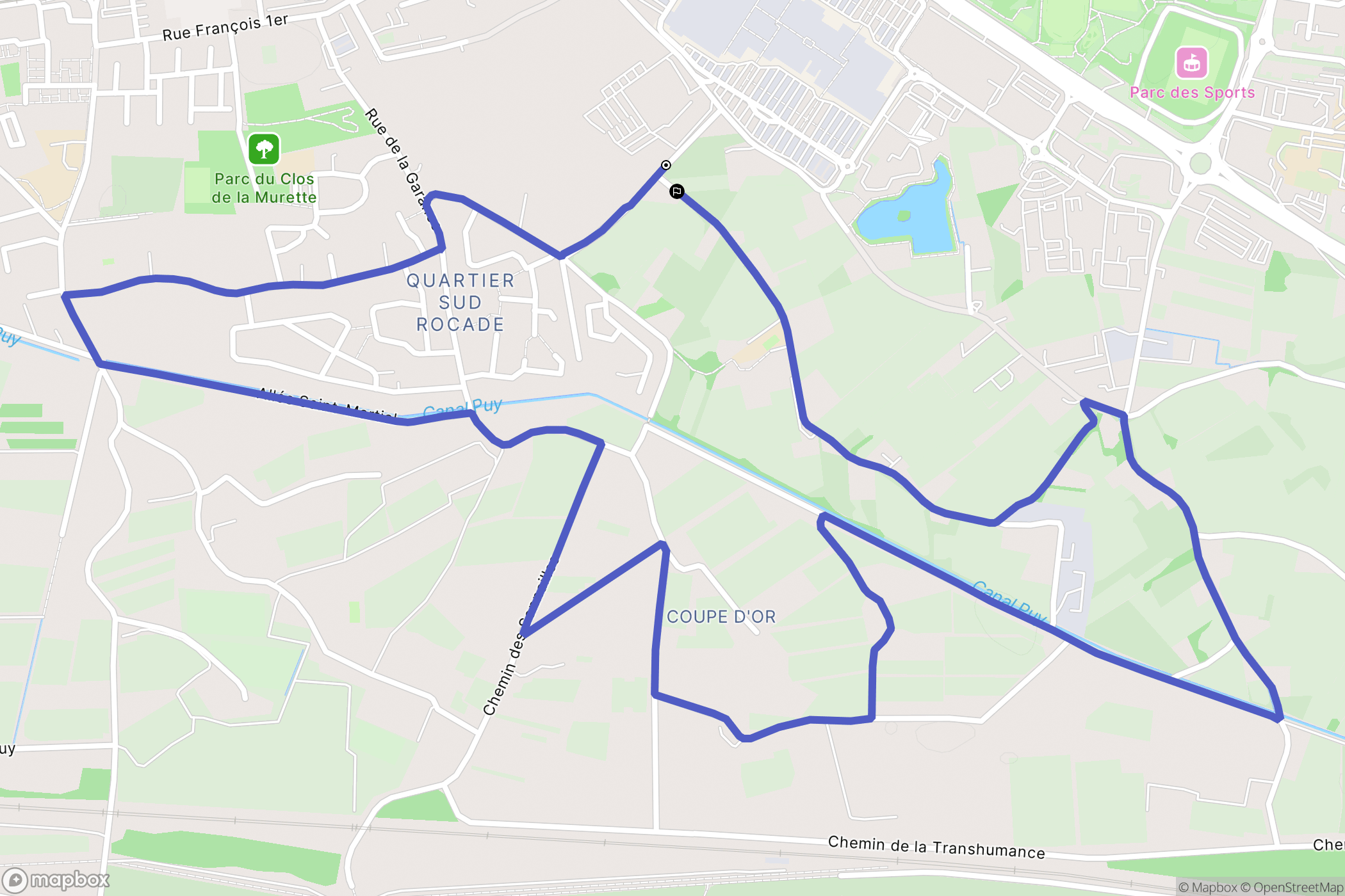 Avignon : carte du parcours de randonnée - France