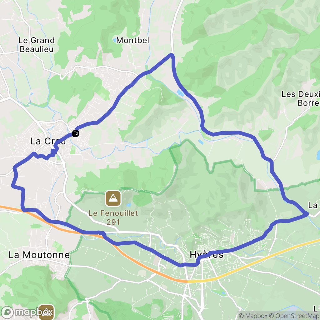 La Crau : carte du parcours de randonnée - France