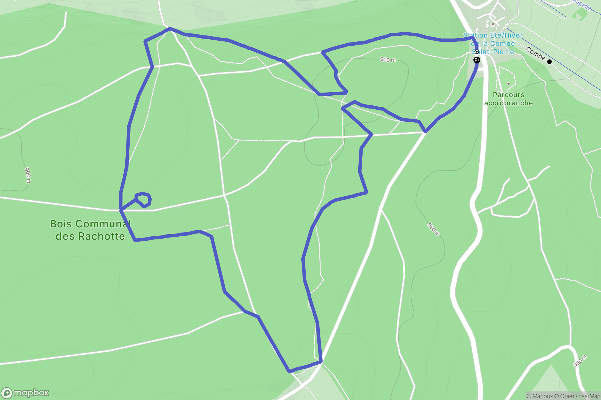 Combe Saint Pierre : carte du parcours de randonnée - France