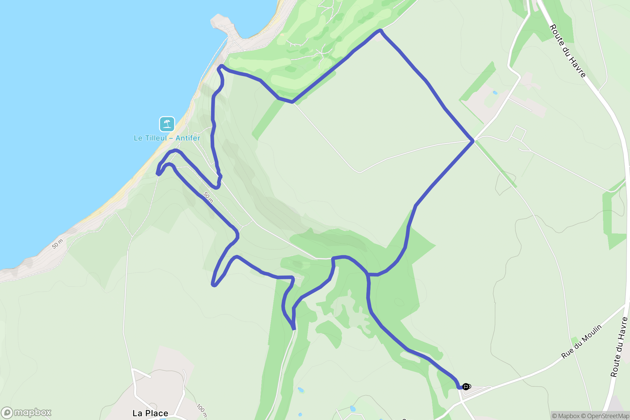 Le Tilleul : carte du parcours de randonnée - France
