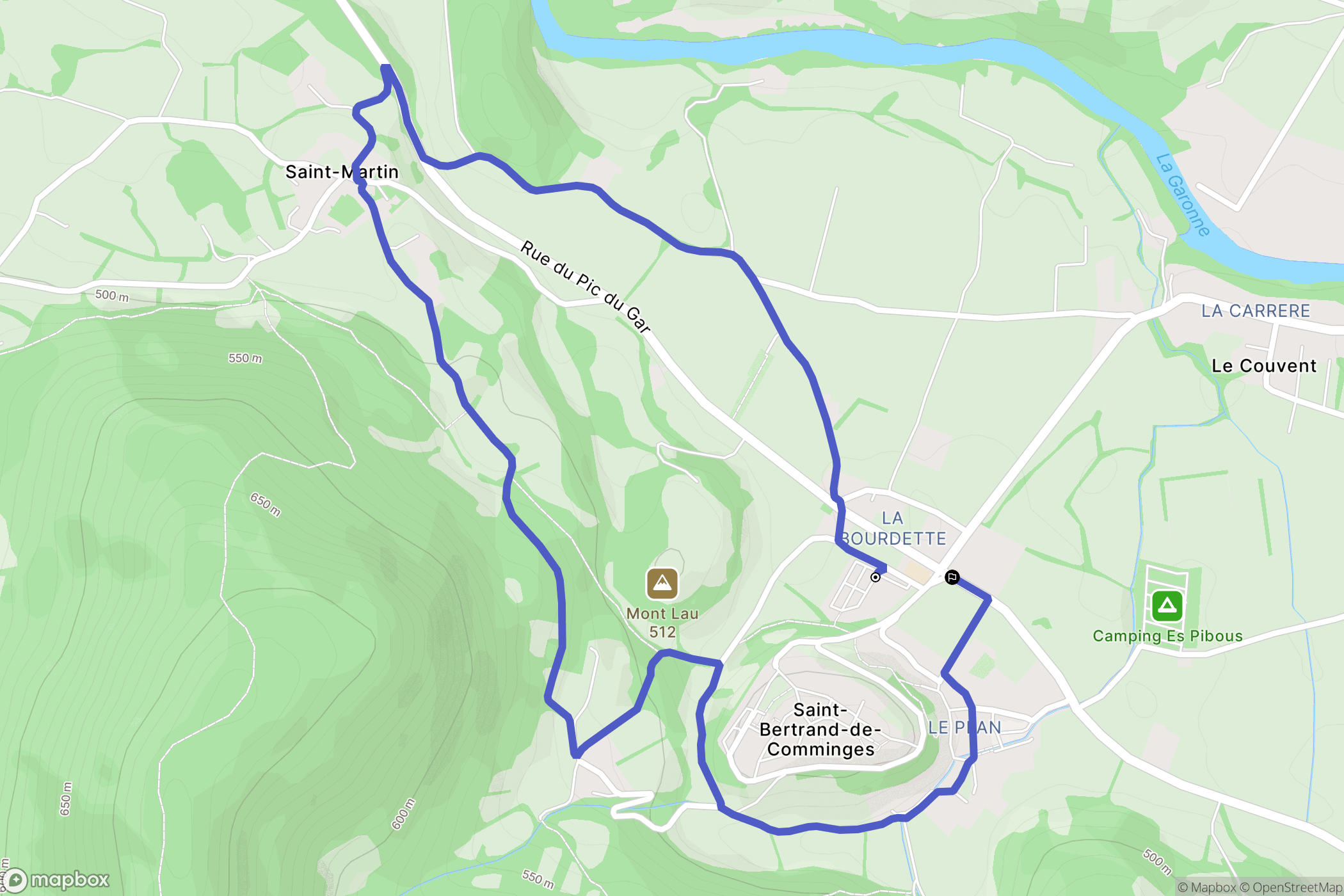 Saint-Bertrand-de-Comminges : carte du parcours de randonnée - France
