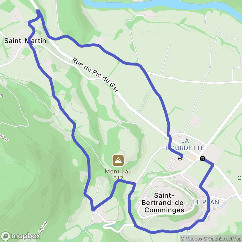 Saint-Bertrand-de-Comminges : carte du parcours de randonnée - France