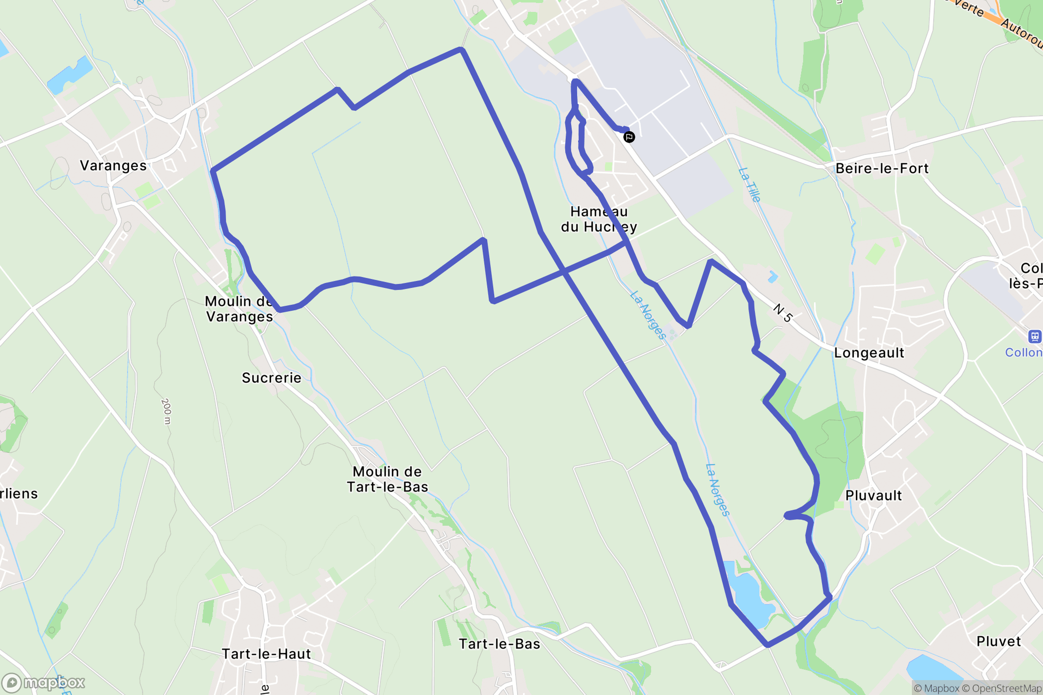 Genlis : carte du parcours de randonnée - France