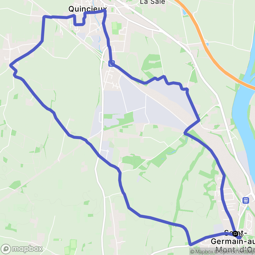 Saint-Germain-au-Mont-d'Or : carte du parcours de randonnée - France