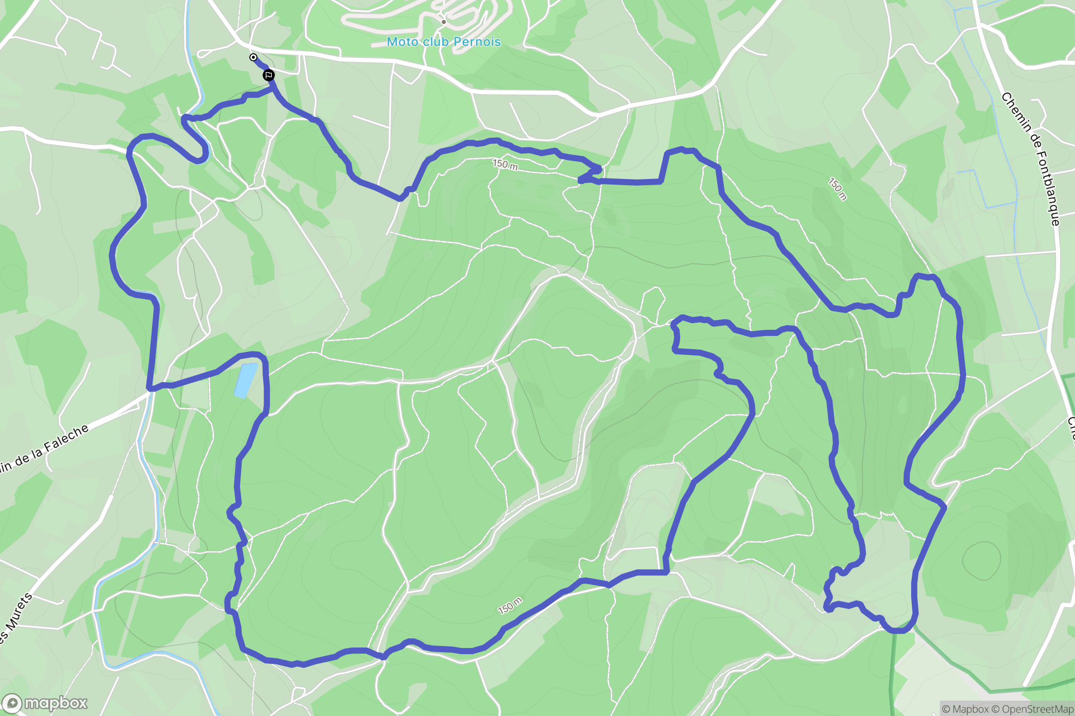 Pernes-les-Fontaines : carte du parcours de randonnée - France