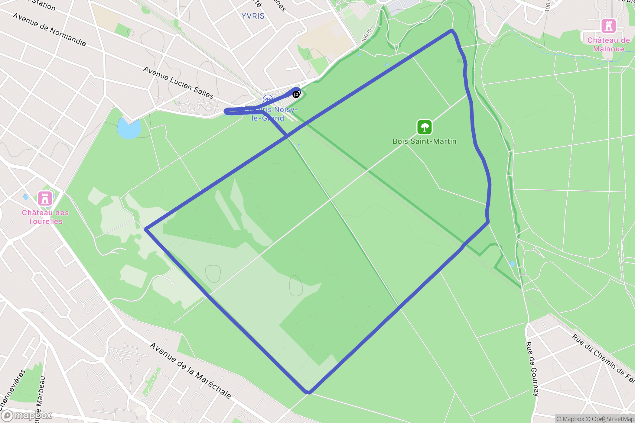 Noisy-le-Grand : carte du parcours de randonnée - France