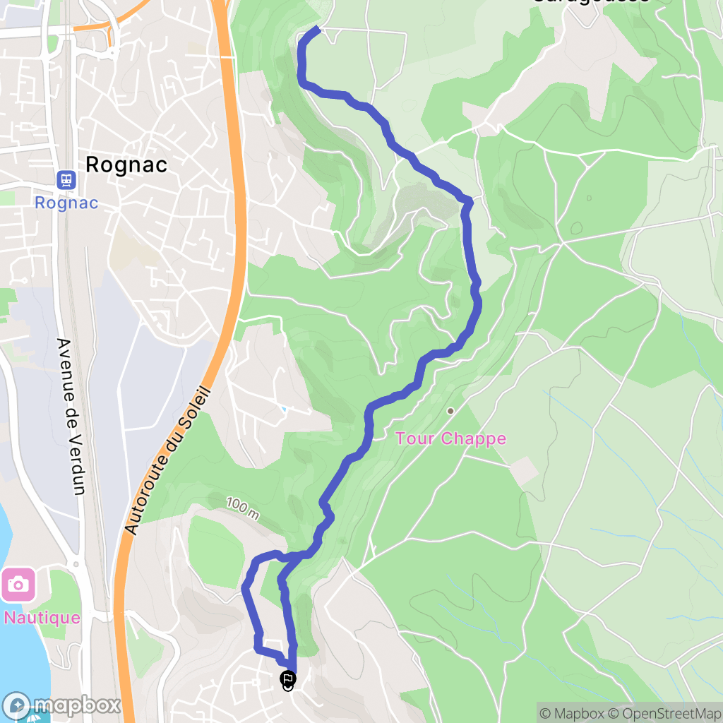 Vitrolles : carte du parcours de randonnée - France