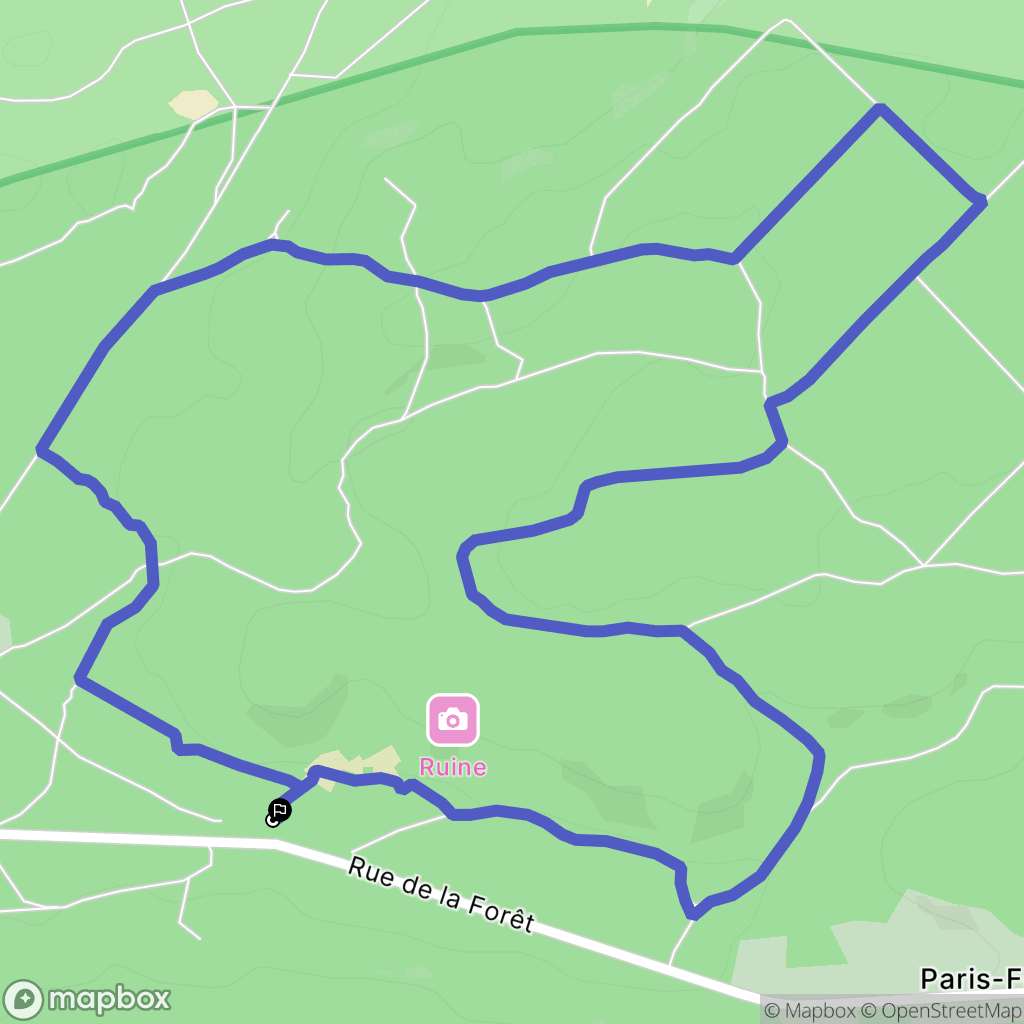 Le Vaudoué : carte du parcours de randonnée - France