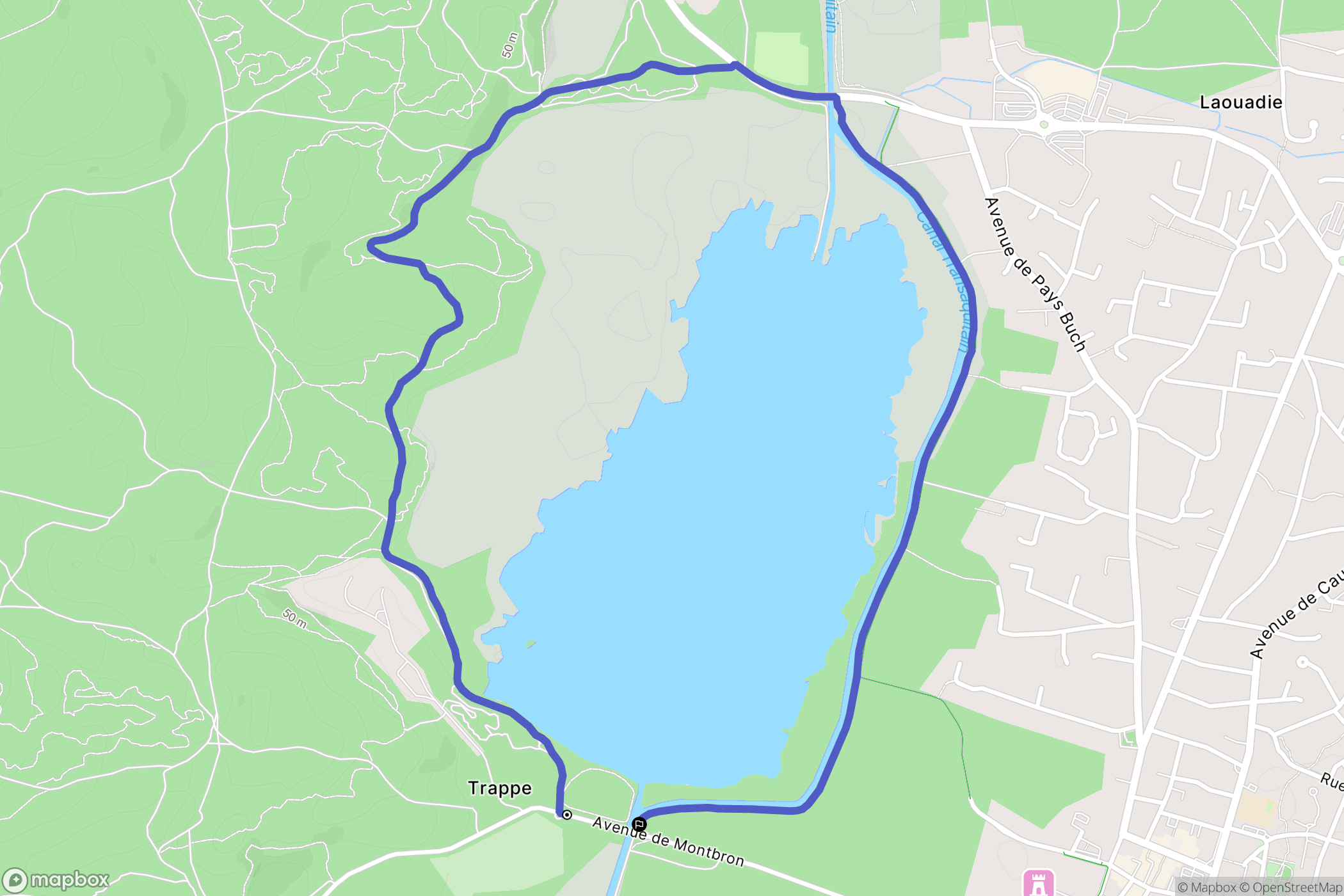 Biscarrosse : carte du parcours de randonnée - France