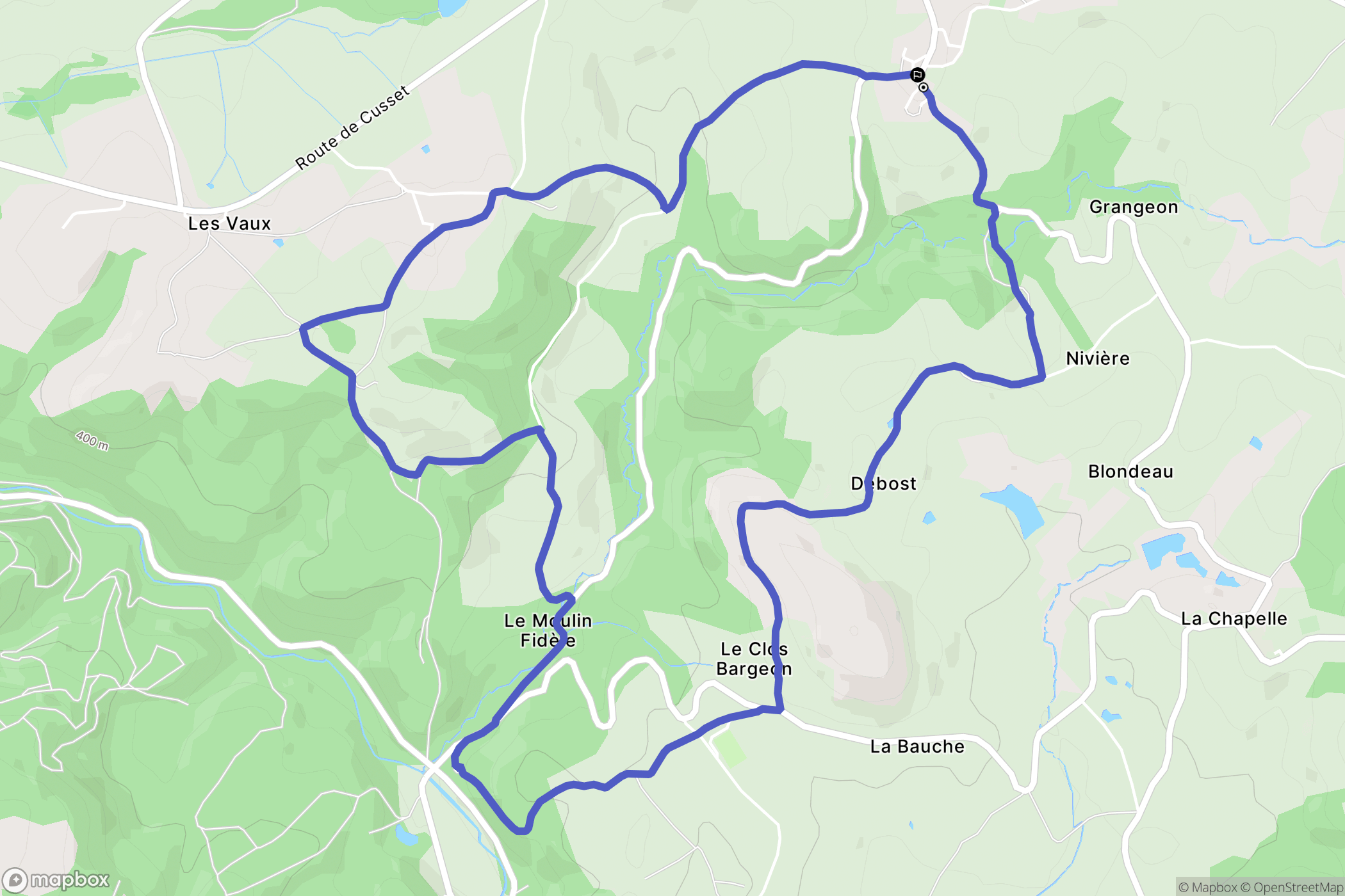 Molles : carte du parcours de randonnée - France