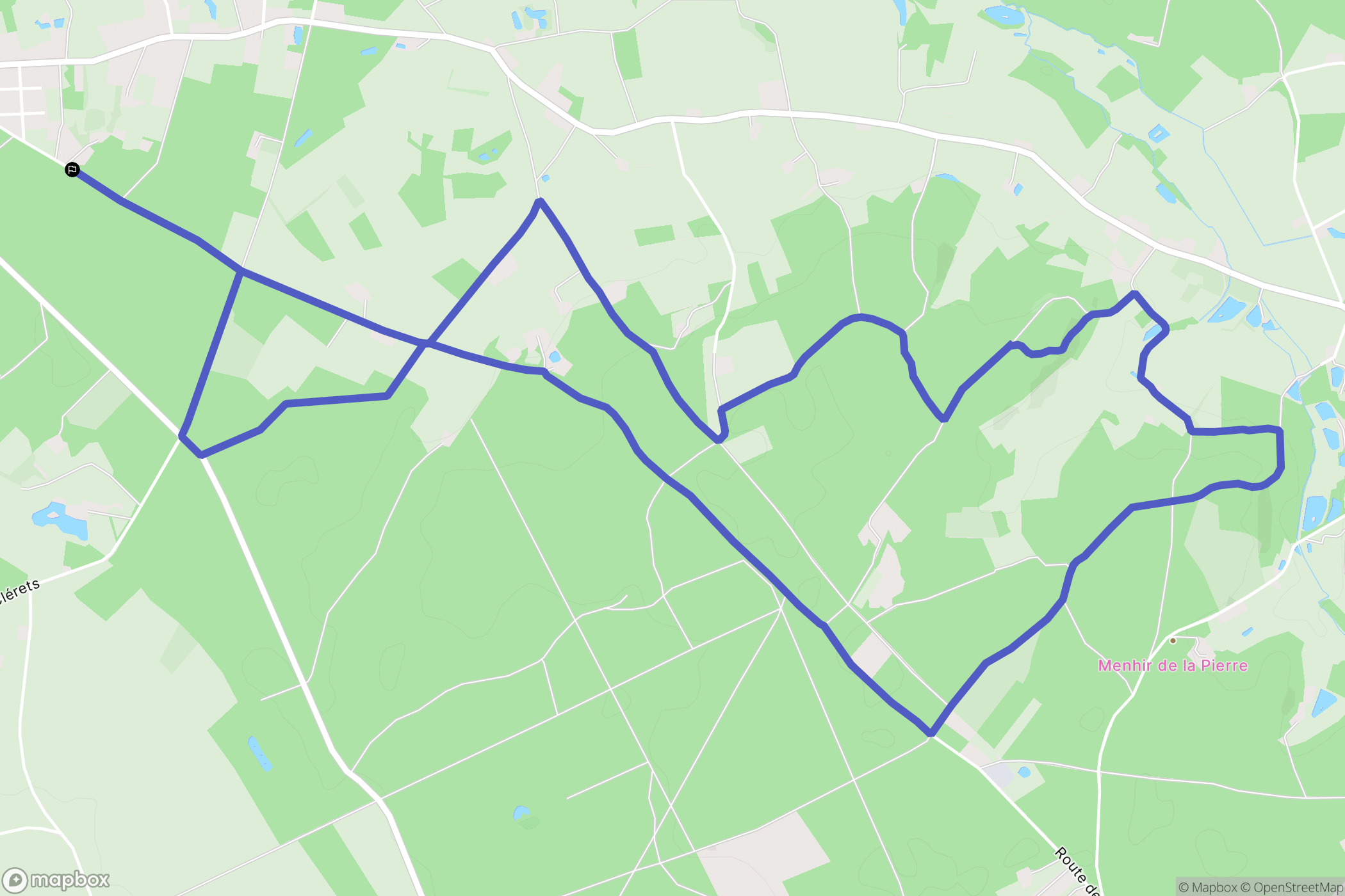 Mezeray : carte du parcours de randonnée - France
