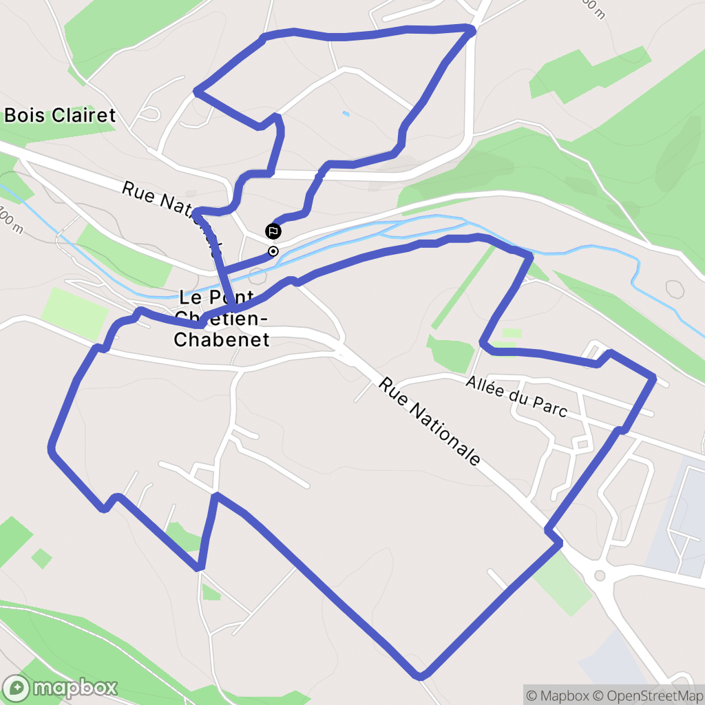 Le Pont-Chrétien-Chabenet : carte du parcours de randonnée - France
