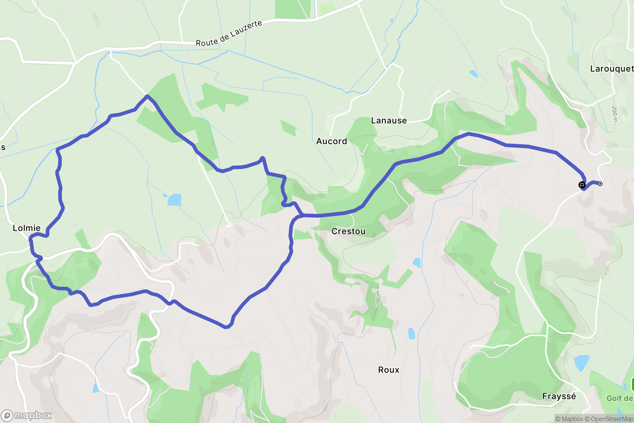 Lendou-en-Quercy : carte du parcours de randonnée - France