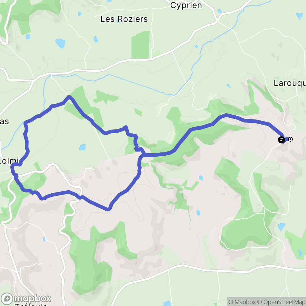 Lendou-en-Quercy : carte du parcours de randonnée - France