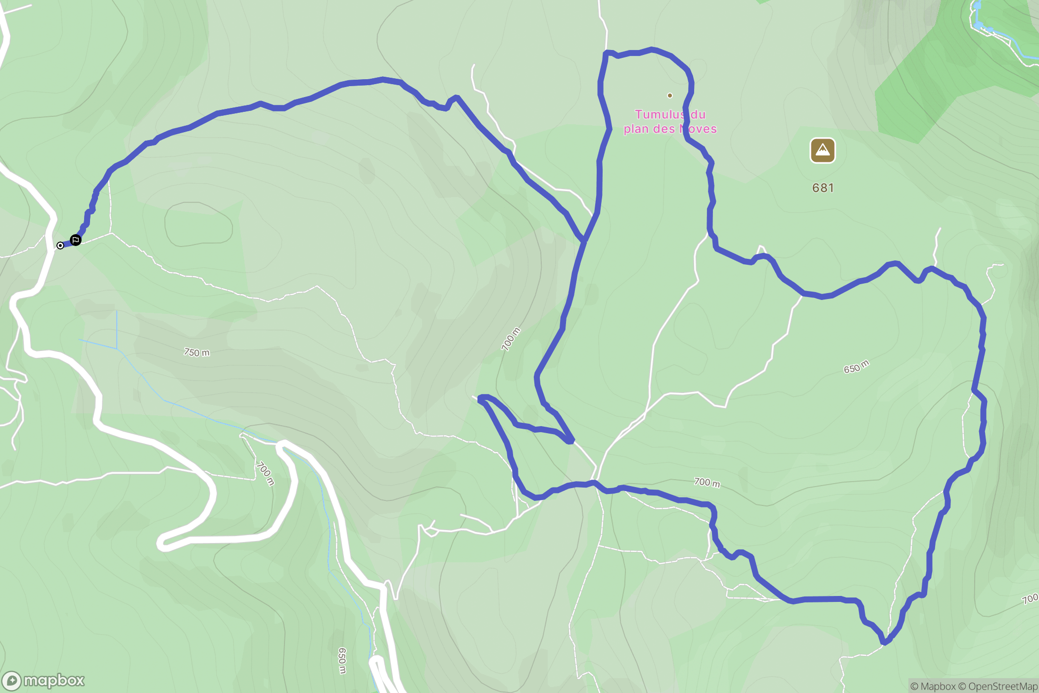 Vence : carte du parcours de randonnée - France