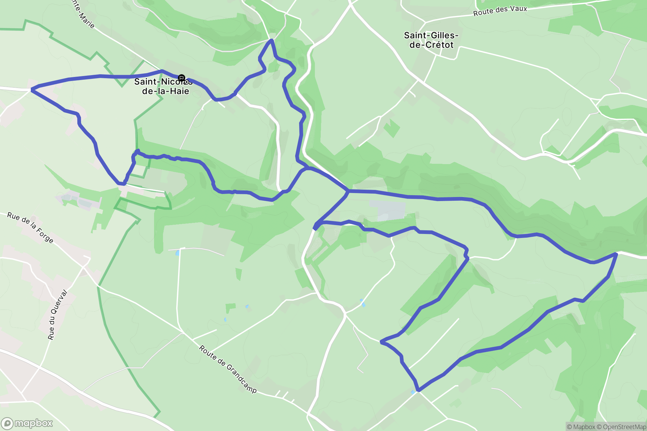 Saint-Nicolas-de-la-Haie : carte du parcours de randonnée - France