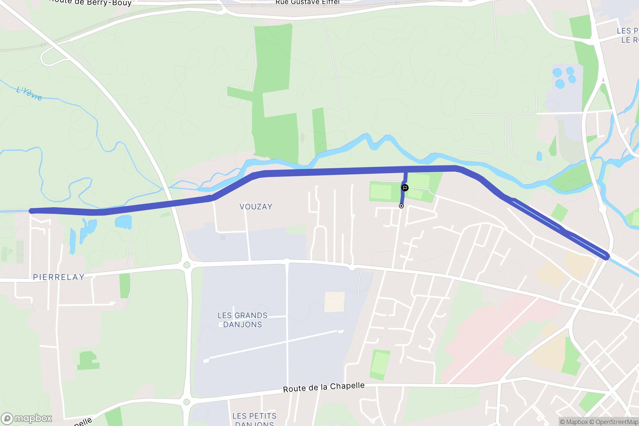 Bourges : carte du parcours de randonnée - France