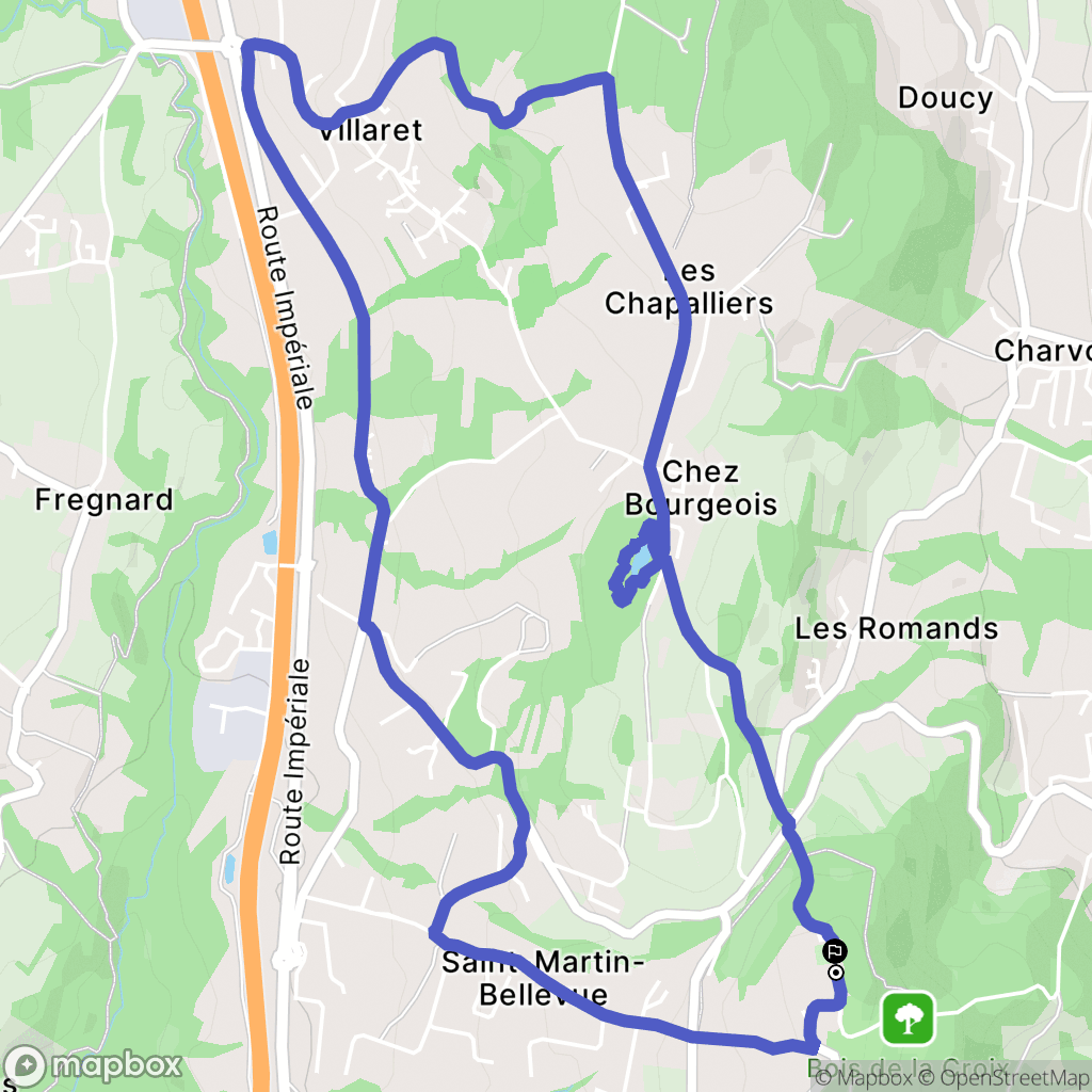 Saint Martin Bellevue : carte du parcours de randonnée - France