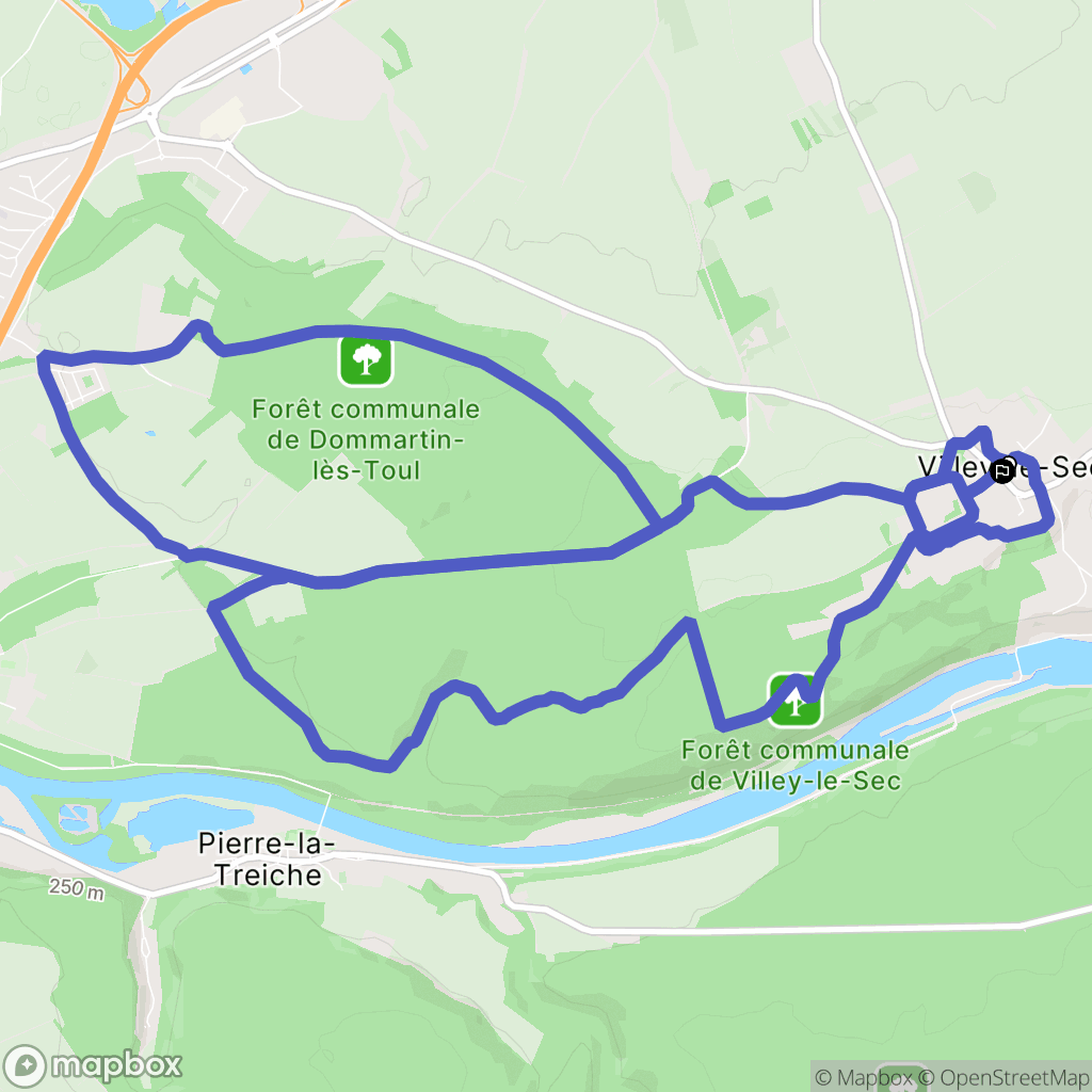 Villey-le-Sec : carte du parcours de randonnée - France