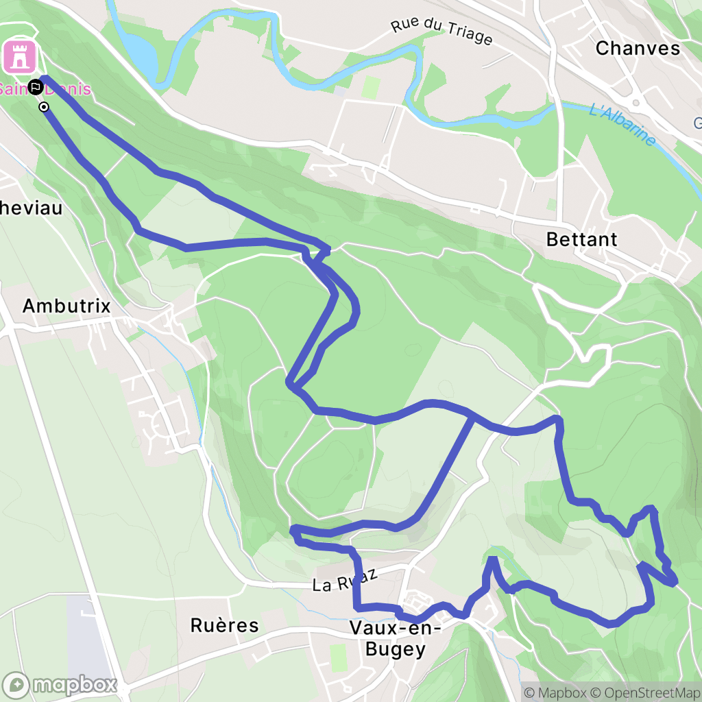 Saint-Denis-en-Bugey : carte du parcours de randonnée - France