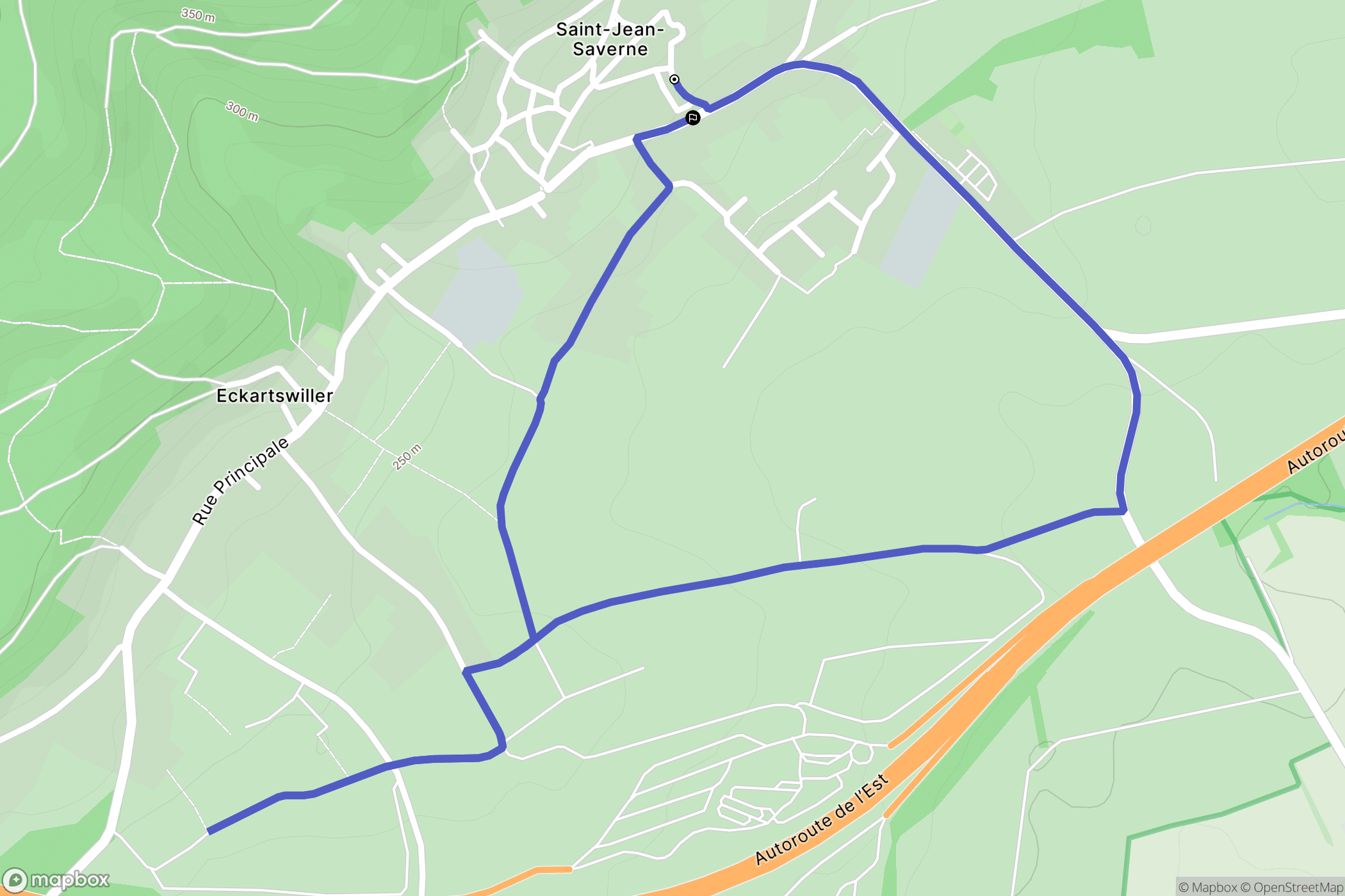 Saint-Jean-Saverne : carte du parcours de randonnée - France