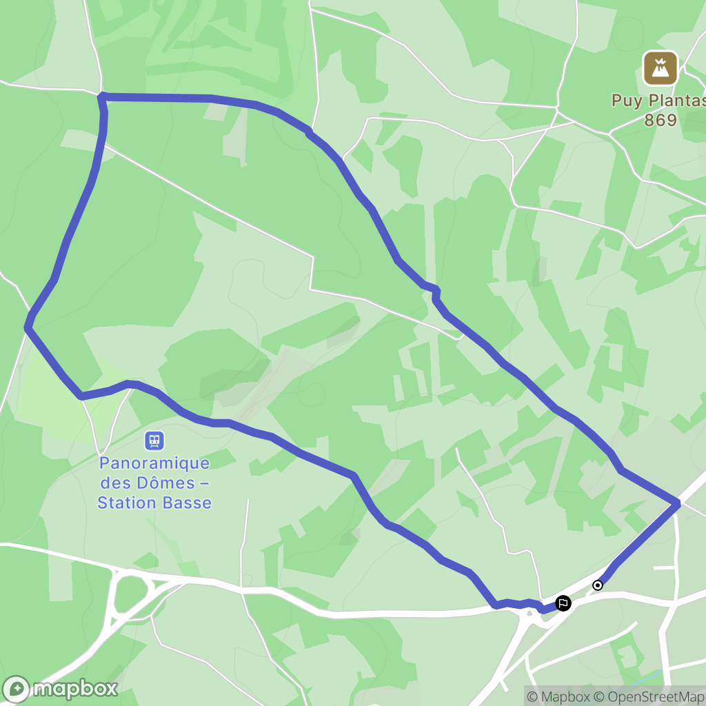 Orcines : carte du parcours de randonnée - France
