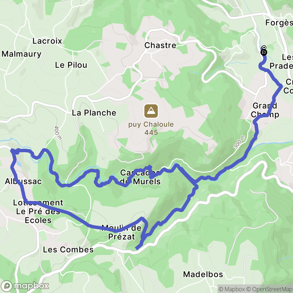 Forges : carte du parcours de randonnée - France
