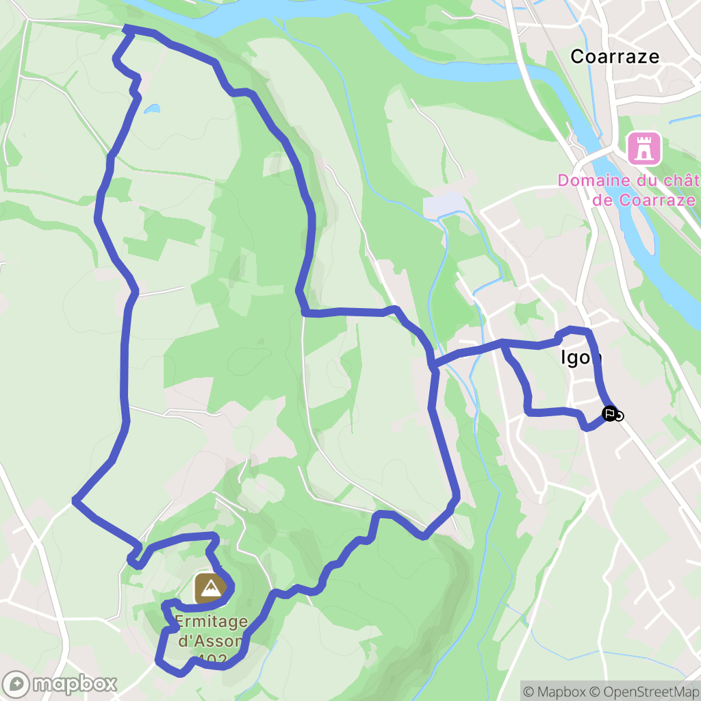 Igon : carte du parcours de randonnée - France