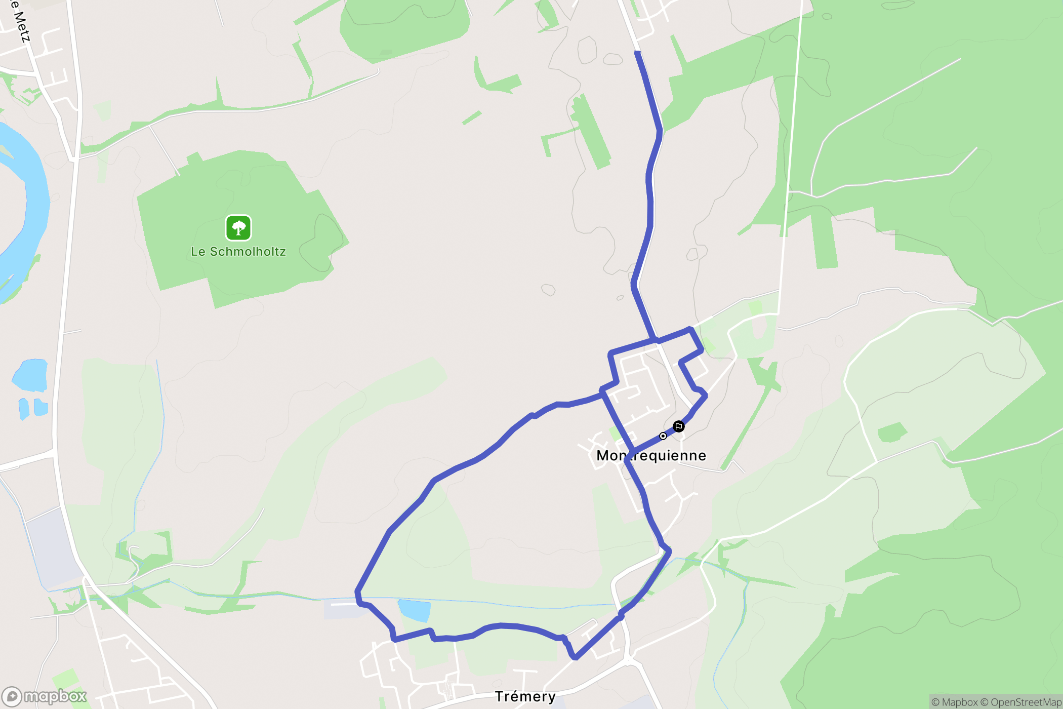 Rurange-lès-Thionville : carte du parcours de randonnée - France