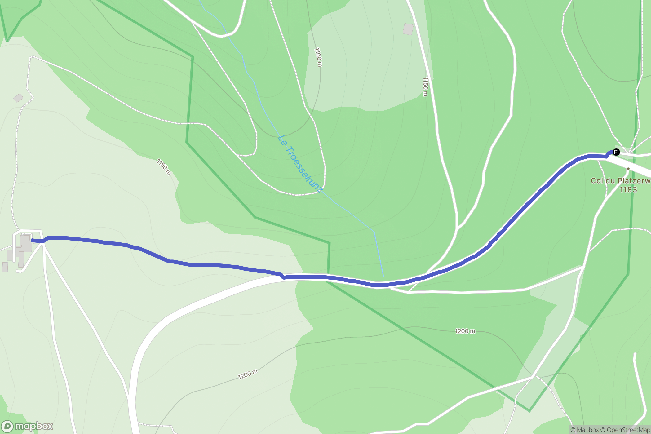 Mittlach : carte du parcours de randonnée - France