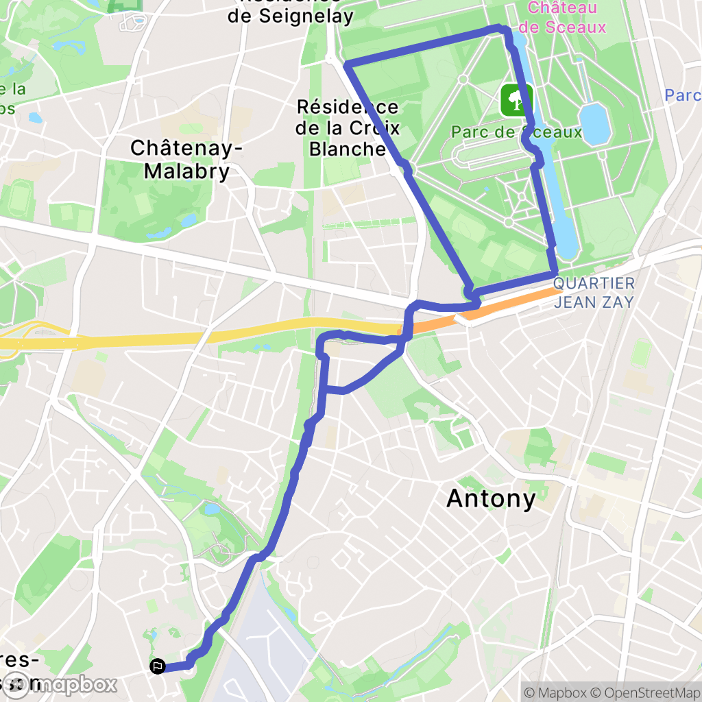 Verrières-le-Buisson : carte du parcours de randonnée - France