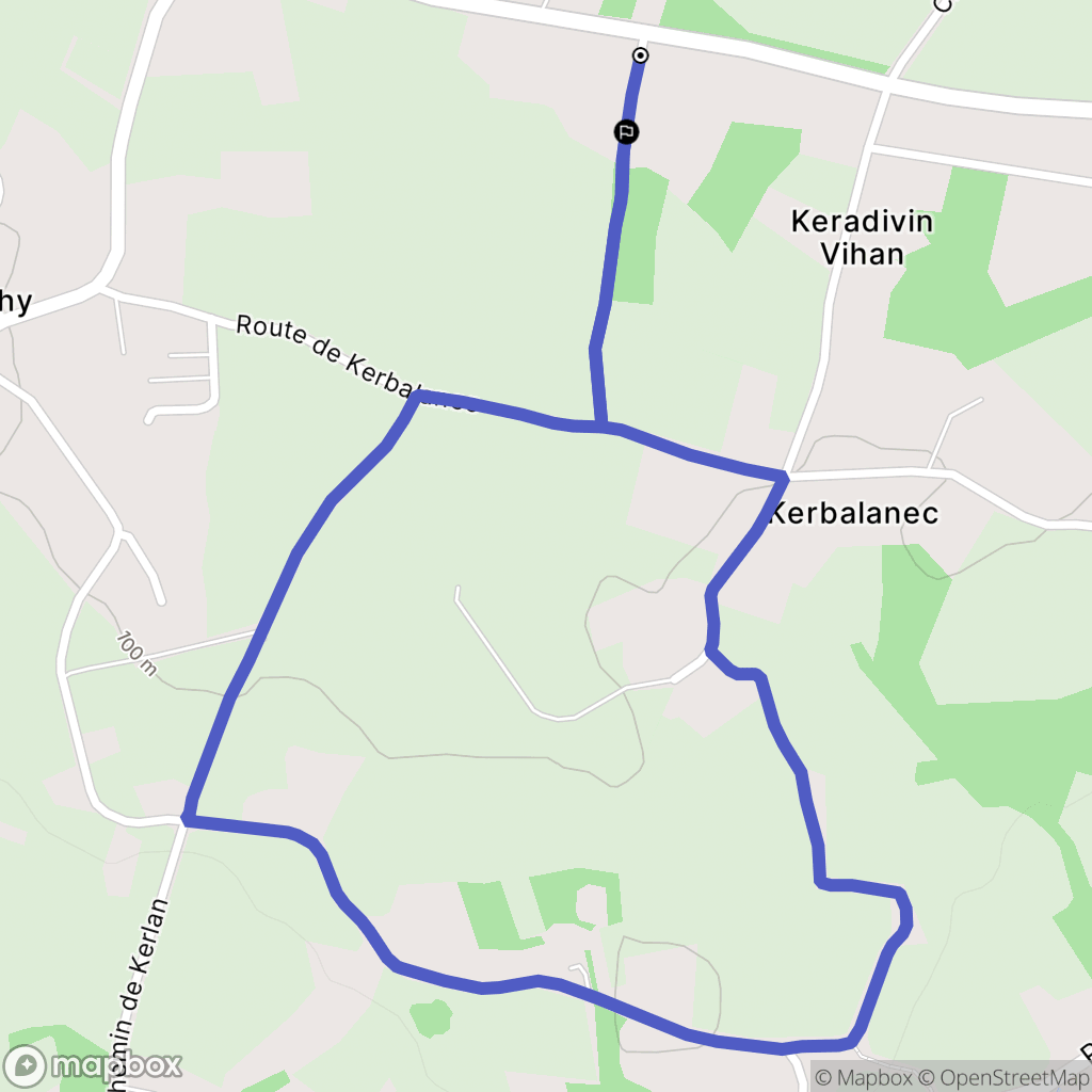 Lannion : carte du parcours de randonnée - France