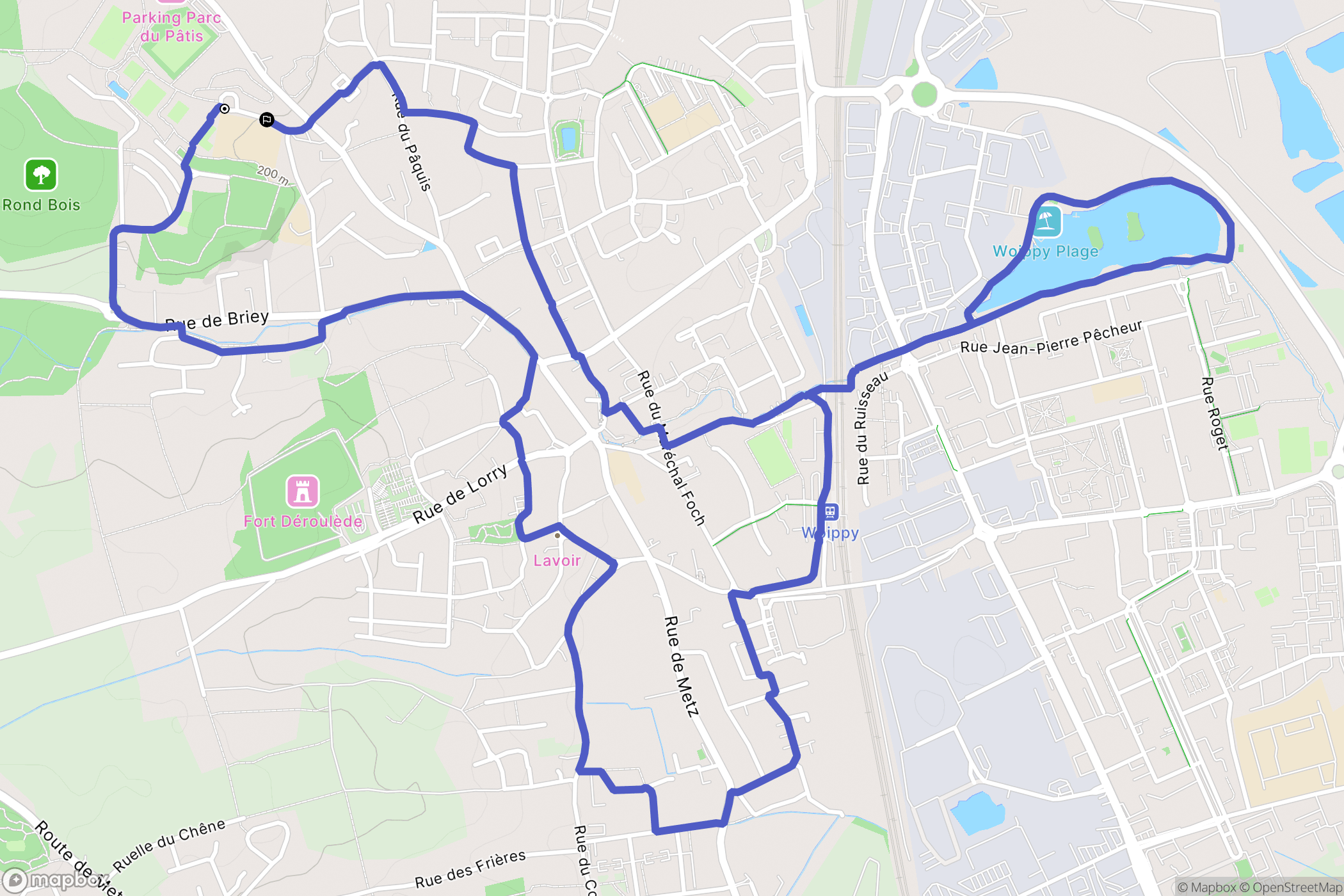 Woippy : carte du parcours de randonnée - France