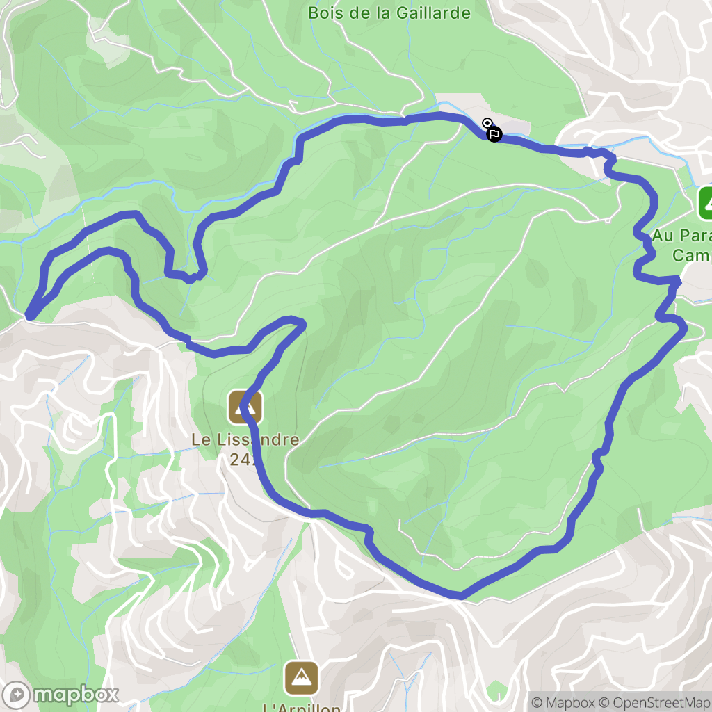 Roquebrune-sur-Argens : carte du parcours de randonnée - France